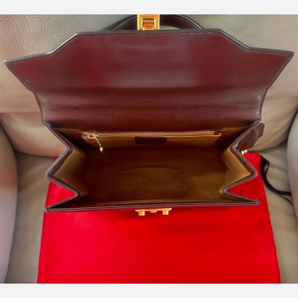 Certified Authentic Vintage Gucci Kelly Lock Key Brown Leather Shoulder Bag, COA - Picture 6 of 12